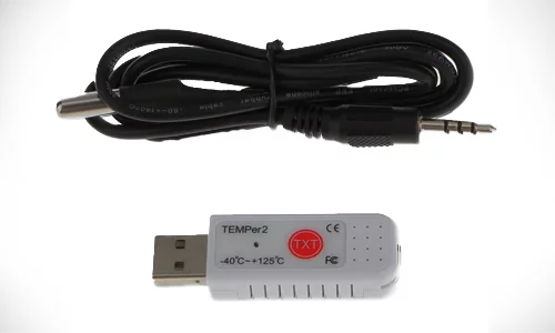 TEMPer2 Dual Temperature Probe for iBoot-PDU, includes base unit and remote sensor on 1m cable, USB Plug and Play