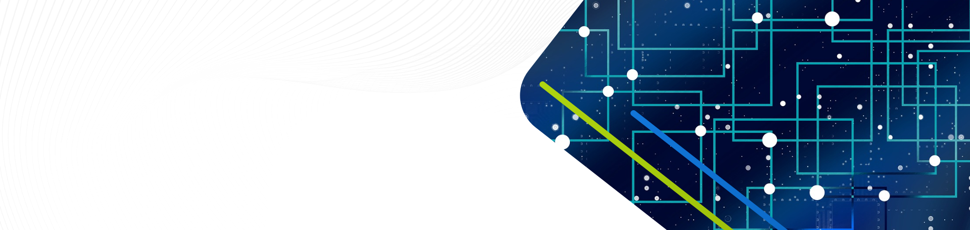 Abstract design with blue circuit-like pattern on a white background