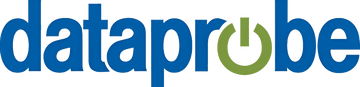 Logo of dataprobe with blue and green colors